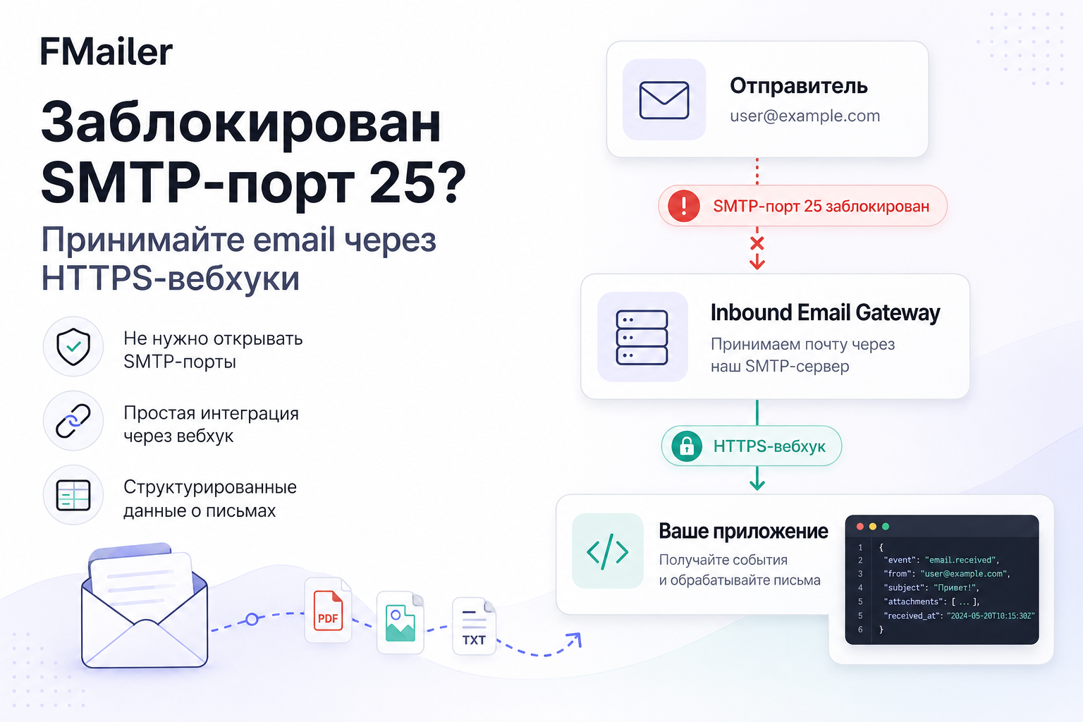 Как принимать входящие письма, если SMTP-порты заблокированы